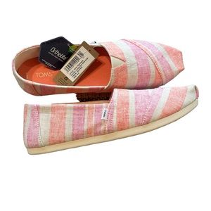 NWT Pink and Orange Striped Tom’s